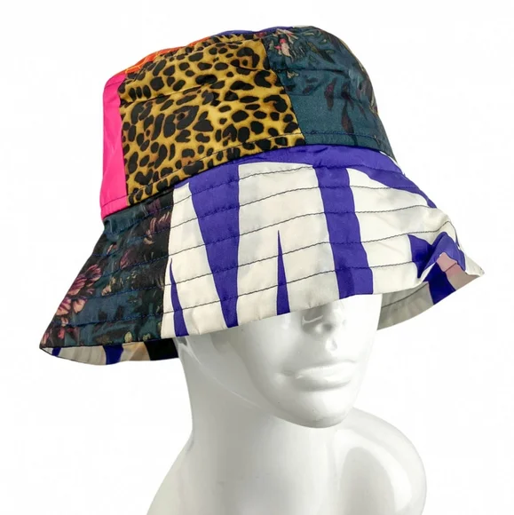 NWT sz S $575 Dries Van Noten patchwork bucket hat Gilly Patch Bucket Hat in Blue – SVRN main image 2